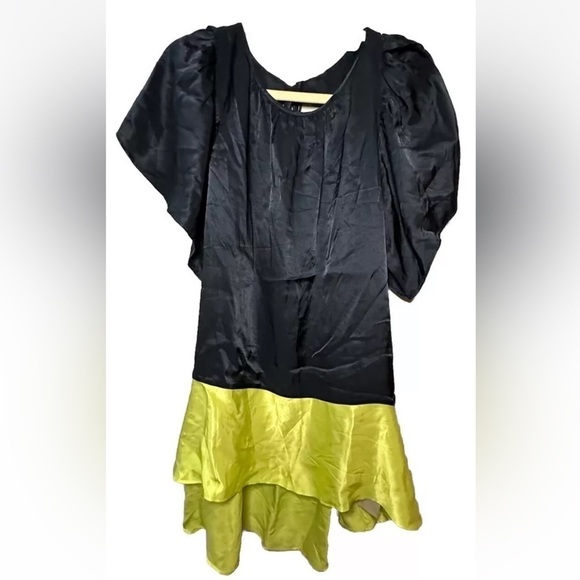Maeve Anthropologie Womens M NWT $126 Colorblock Satin Open Back Tunic Dress - Picture 1 of 16